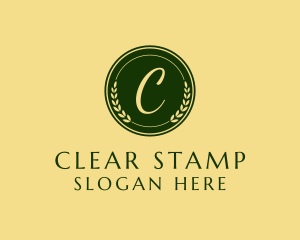 Natural Wreath Stamp logo design