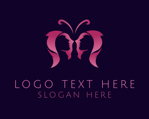 Woman - Butterfly Wings Salon logo design