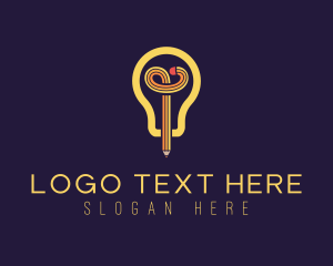 Lighting - Pencil Bulb Publisher logo design