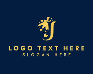 Splatter - Paint Interior Design Letter J logo design