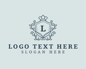 Legal - Shield Crown Vine Crest logo design