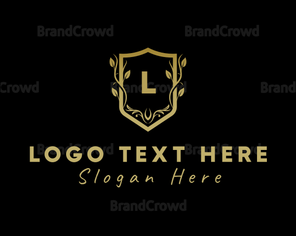 Golden Wreath Shield Logo