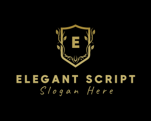 Golden Wreath Shield logo design