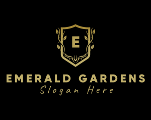 Golden Wreath Shield logo design