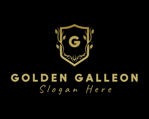 Golden Wreath Shield logo design