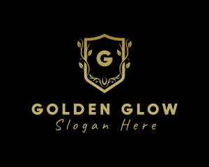 Golden Wreath Shield logo design