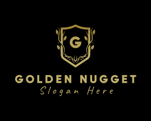 Golden Wreath Shield logo design