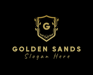 Golden Wreath Shield logo design