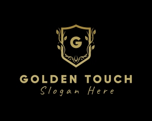 Golden Wreath Shield logo design