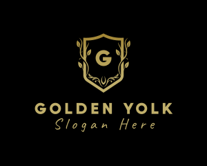 Golden Wreath Shield logo design