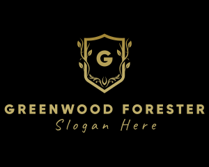 Golden Wreath Shield logo design