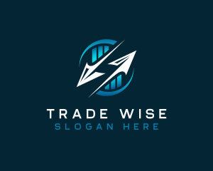 Trader - Growth Investment Graph logo design