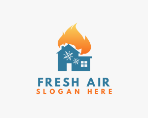 Snowflake House Heating logo design