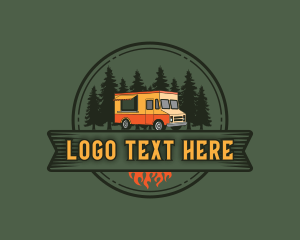 Road Trip - Forest Camper Van logo design