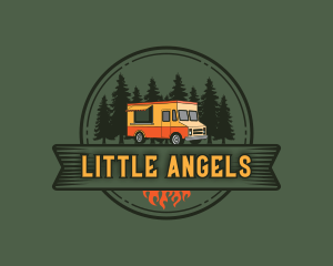 Road Trip - Forest Camper Van logo design