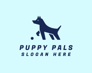 Puppy - Blue Pet Puppy logo design