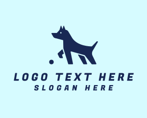 Dog Walker - Blue Pet Puppy logo design