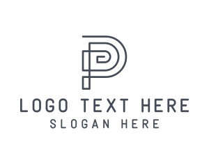 Designer - Drawing Line Construction Letter P logo design
