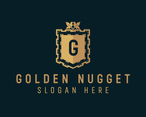 Golden Deluxe Shield logo design