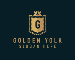 Golden Deluxe Shield logo design