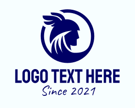 Cryptocurrency - Blue Hermes Emblem logo design