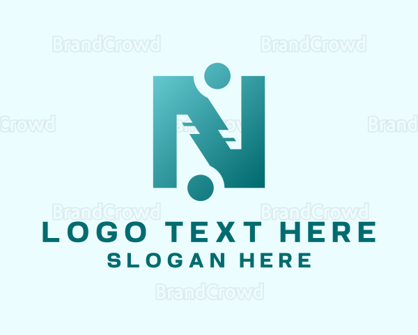 Gradient Key Letter N Logo
