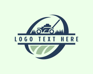 Sustainable - Lawn Mower Grass Landscaping logo design