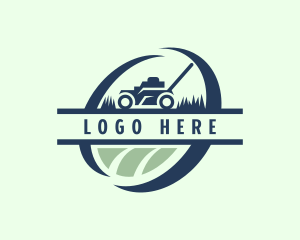 Sustainable - Lawn Mower Grass Landscaping logo design