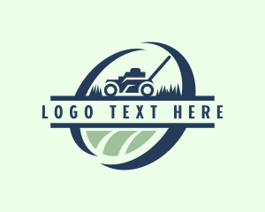 Planting - Lawn Mower Grass Landscaping logo design