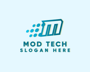 Modern Tech Letter M logo design