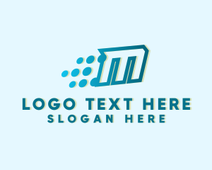 Fast - Modern Tech Letter M logo design