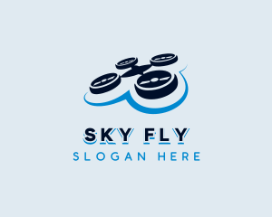 Quadcopter - Aerial Drone Quadcopter logo design