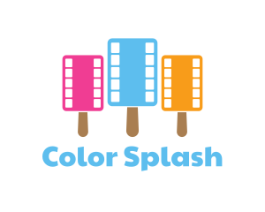 Colorful Popsicle Filmstrip logo design