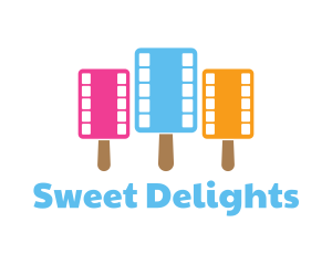 Lollipop - Colorful Popsicle Filmstrip logo design