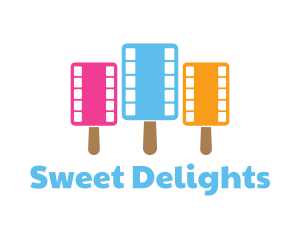 Colorful Popsicle Filmstrip logo design