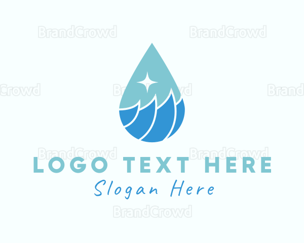 Ocean Water Droplet Logo