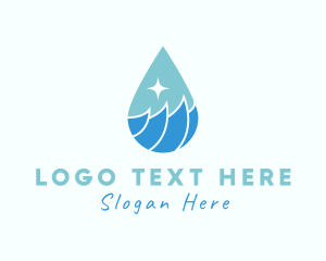 Aqua - Ocean Water Droplet logo design