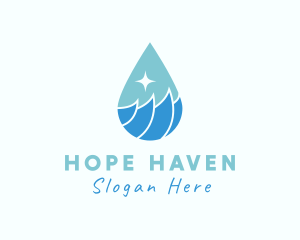 Ocean Water Droplet Logo