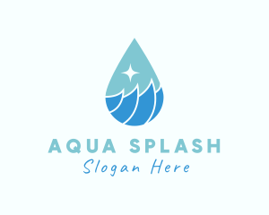 Ocean Water Droplet logo design