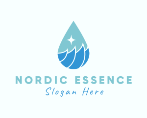 Ocean Water Droplet logo design