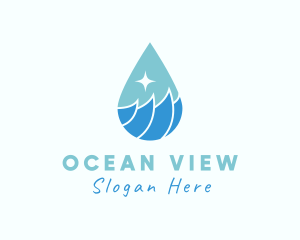 Ocean Water Droplet logo design