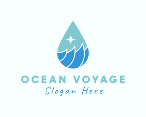 Ocean Water Droplet logo design