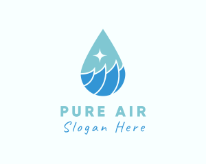 Ocean Water Droplet logo design