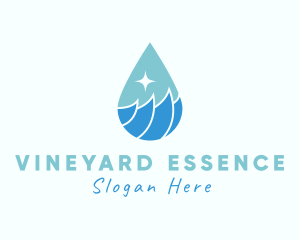 Ocean Water Droplet logo design