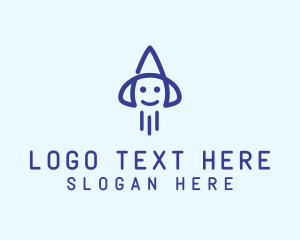 Galactic - Smiley Rocket Ship logo design