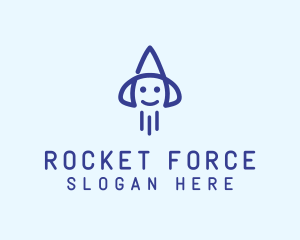 Missile - Smiley Rocket Ship logo design