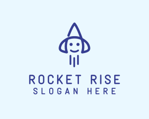 Smiley Rocket Ship logo design