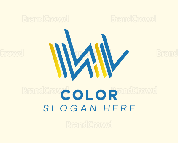 Blue Business Letter W Logo
