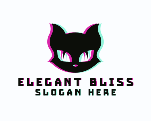 Static Motion - Glitch Gaming Cat logo design