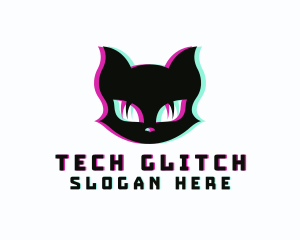 Glitch Gaming Cat logo design